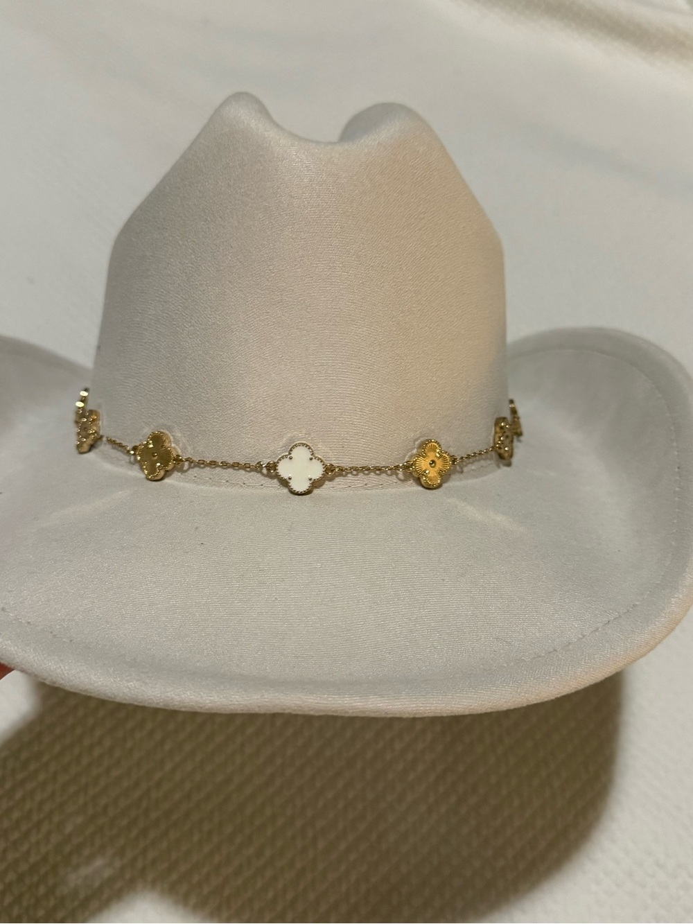 Altar'd State Gold Clover Chain cowboy Hat
